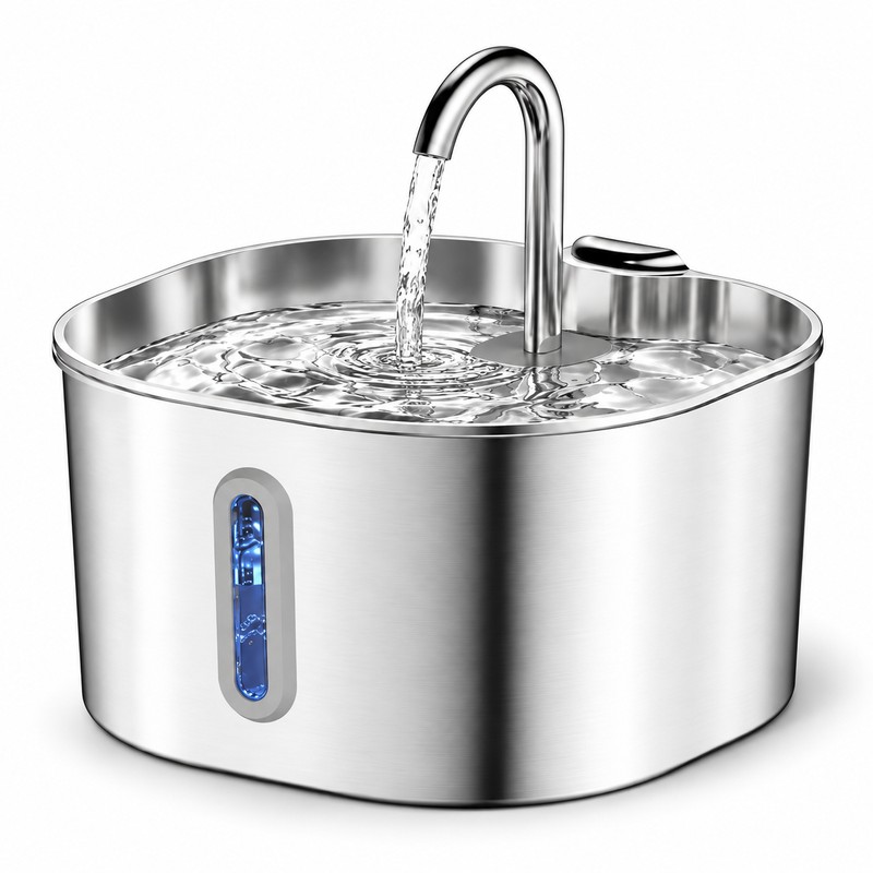 2.2L Smart Motion Sensor Cat Water Fountain – Stainless Steel