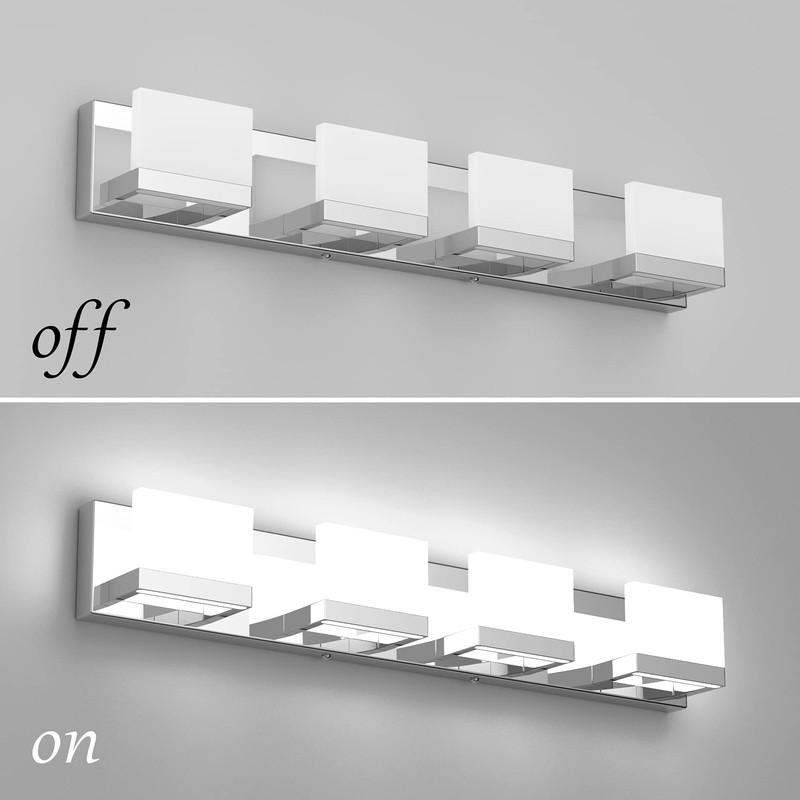 Tipace Dimmable Modern 4 Lights LED Vanity Light for Bathroom