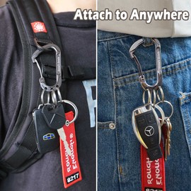 Rough Enough Carabiner Keychain Key Organizer Clip on with Key Ring for Men, Dark Gray #1, Small