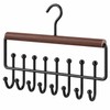 16-Hook Strap Clothes Hanger - Brown Two-Row Organizer for Bras,