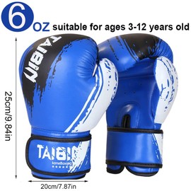 2 in 1 Kids Boxing Set for 3 to 10 Years,6 oz Kids Boxing Gloves and Boxing Pads,Sparring Training Boxing Gloves for Punching Bag,Kickboxing,Gift for Boys and Girls (Red)