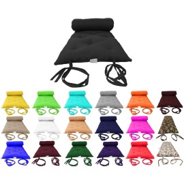 Danfuton Black Full Size Traditional Japanese/Thai Floor Rolling Futon Mattress, Mat