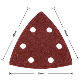 Multi Tool Triangle Sanding Pads, 60 pieces 90mm Detail Sander Pads Sheets Durable Dust-Free 6 Holes Electric Sander Sandpaper Hook and Loop 40/60/80/120/180/240 Grits