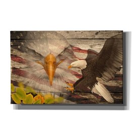 Epic Graffiti 'Woodgrain Antiques Bald Eagle' by Gordon Semmens Canvas Wall Art, 40" x 26"