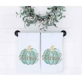 Unbranded Fall Tea Towels, Set of 2, Thankful, Kitchen or Bathroom, Autumn Home Decor