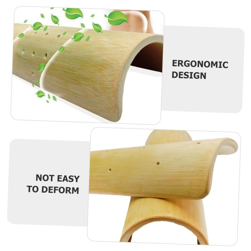 Alipis U-Shape Bamboo Pillow for Sauna Steam Room Stiff Spa