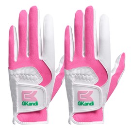 Golf Gloves Women Left Right Handed Golfer Rain Grip Hot Wet All Weather Value 2 Pack, Left Hand Rh Pink Womens Golf Glove Breathable Flexible Mesh for Ladies (Pink, Medium (Worn On Left Hand))