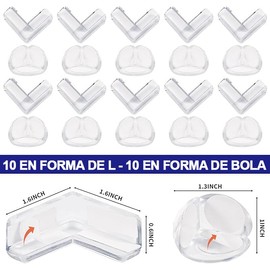 Timotech Paquete de 20 Protectores de Esquina para Bebé, Protectores de Esquina Transparentes de Silicona, Protectores de Esquinas de Muebles y Mesas, A Prueba de Bebés, Fundas de Seguridad.