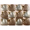 Set Of 12 Glitter Love Hearts Christmas Tree Baubles Decorations