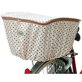 MARUTO D-4RMT Fashion Basket Cover for Regular Back Basket Single Tier Polka Dot/White