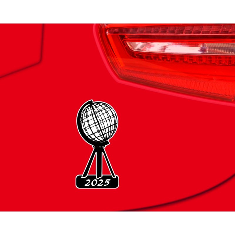 Samunshi® Nordkap Sticker Year 2025 Black 10 cm for Car,