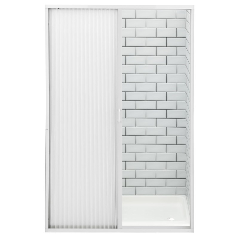 RecPro RV Pleated Folding Shower Door and Frame | Sliding,