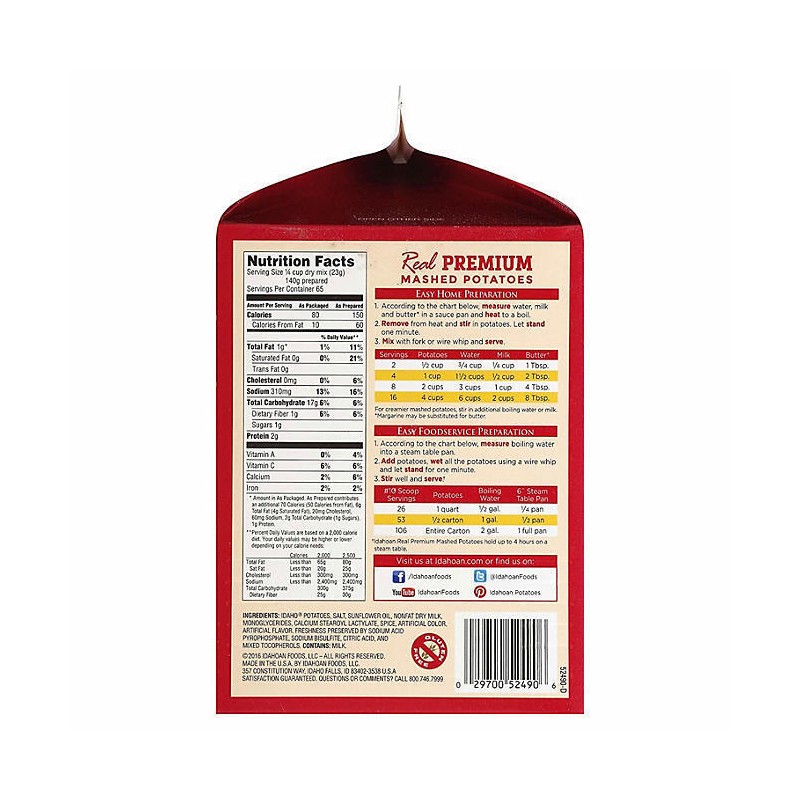 Idahoan 2 PACK - Idahoan Real Premium Mashed Potatoes (3.25