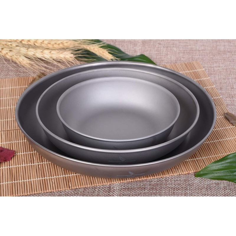 Boundless Voyage Ultralight Titanium Pan Dish Plate with Carry Mesh