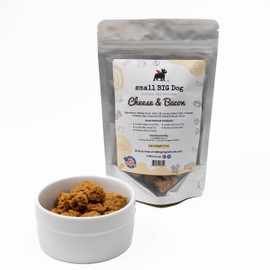 Small Big Dog Cheese & Bacon Treats, Soft, 5 oz., Wheat-Free, 100% Natural Ingredients, Delicious, Great for Senior Dogs and Those with Teeth Issues