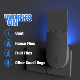 Solarush Indoor UV Fly Trap - Silent Gnat & Fruit Fly Catcher with Night Light, 400 sq.ft Coverage