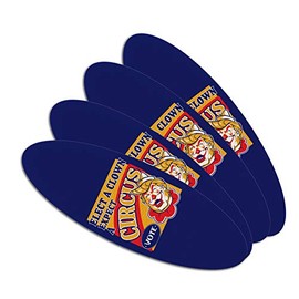Elect a Clown Expect a Circus Double-Sided Oval Nail File Emery Board Set 4 Pack