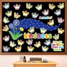 Sayglossy A Seed of Kindness Bulletin Board Set Religious Classroom Bulletin Board Butterfly Cutouts Christian Bible Sunday School Bulletin Board for Spring Preschool Classroom Chalkboard Wall Decor