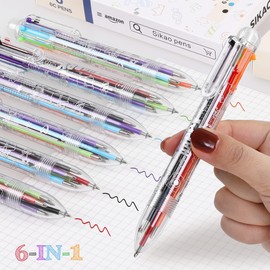 Sikao Multicolor Pens - 6 Pack Fun Rainbow Pens, Prizes for Kids, Goodie Bag Stuffers, Christmas & Birthday Party Favors