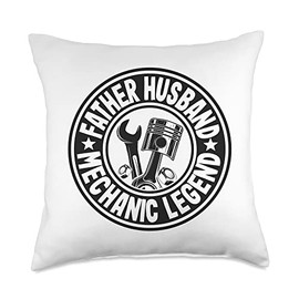 Garage & Classic Car Mechanic Gifts For Men Father Husband Legend Garage Car Guy Dad Mechanic Throw Pillow, 18x18, Multicolor