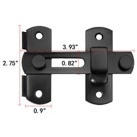 Wocoe 5 Packs Matte Black Stainless Steel Barn Door Latches, 3.93"x2.75",Applicable to Barn Gate,Flip Door,Bi-Fold Door Lock, Sliding Door, Antique Lock,Ideal for Wine Cabinet and Closet Door Latches