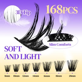 ACTROL Individual Eyelash Lashes Clusters ACT-B 0.05 12-18mm Mix D Curl - Natural & Bold Volume Lashes, Reusable DIY Lash Extensions for Customized Looks - Hypoallergenic & Cruelty-Free