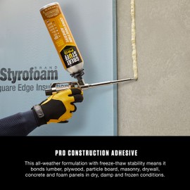 Great Stuff 343087 PRO 26.5-Ounce Construction Adhesive, Each, Cream, 26.5 Ounce