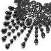 Gothic Victorian Nostalgic Black Lace Choker Necklace with Dangling Black