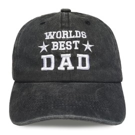 Worlds Best Dad hat for Men Baseball Cap Birthday for Dad Papa Husband from Daughter Son Black
