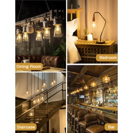 4 Pack LED Edison Bulbs, 4W Edison Light Bulbs, Antique LED Filament Bulbs 40W Equivalent, E26 Base, T45 LED Bulb with Clear Glass, Warm White 2700K, Non Dimmable, Great for Home, Bedroom, Office