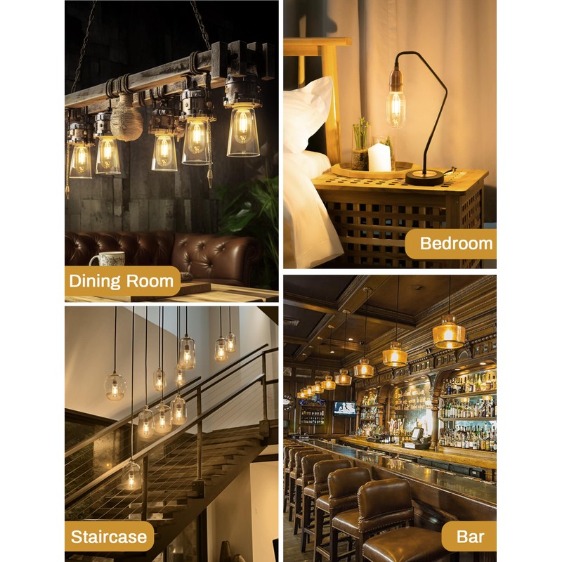 4 Pack LED Edison Bulbs, 4W Edison Light Bulbs, Antique