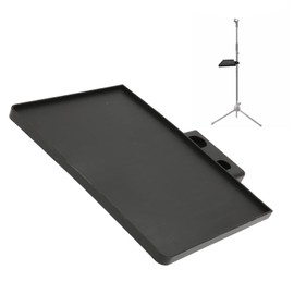 Dilwe Soporte para Micrófono, Bandeja en Rack, 23x17 Cm, Abrazadera Universal, Negro, ABS, 7 Kg, para Grosor de Tubo 15-20 mm