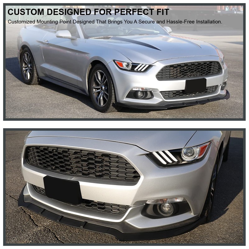Spec-D Tuning Black Front Bumper Lip Spoiler Splitter Body Kit