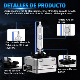 Faro HID de xenón D1S de 35W, faros delanteros, luz alta y baja, conluz azul hielo de 8000K, 2 unidades