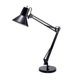 Bostitch Office VLF100D Swing Arm Desk Lamp, Metal, 36" Reach with Multi-Joint Adjustment, Includes Replaceable LED Bulb (VLF), Black