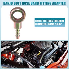 A ABSOPRO Universal Banjo Bolt 12mm ID Banjo Bolt Hose Barb Adapter Replacement for Motorcycle Car Metal Bronze Color (Set of 2)