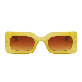 YAMEIZE Classic Rectangular Coloured Sunglasses for Men and Women Retro Square UV400 Protection Glasses for Shopping Driving, Green