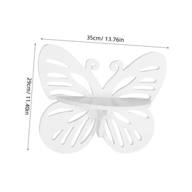 Operitacx Schmetterlings-Aufbewahrungsregal hängend für Schmetterlinge Rosa Form schwimmende Regale Badezimmer Wandschelf schwimmendes Bildregal Float- Wandregal schwebend Plastik Weiß