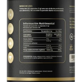 Hongo Melena De León Orgánico De 180 Cápsulas. B Life Sabor Sin sabor