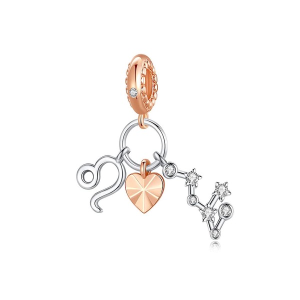 NINGAN Leo Pendant Charm Rose Gold 925 Sterling Silver Zodiac