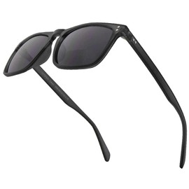 VITENZI - Gafas de sol para lectores rectangulares retro para leer bajo el sol de Trento en gris 2.00