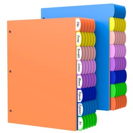 HABGP 96Pcs/12 Set 8 Tab Dividers for 3 Ring Binder, Colorful 3 Ring Binder Dividers with Tabs, 96 Pcs Page Folder Dividers, Plastic Tabbed File Dividers with Tabs, Three Ring Binder Index Dividers