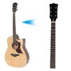 Wooden Folk Guitar Neck Fretboard Musical Instrument Part Black and