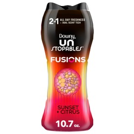 Downy Unstopables Fusions In-Wash Laundry Scent Booster Beads, Sunset and Citrus Scent, 10.7 oz, 2-in-1 All Day Freshness