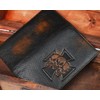 DK86 Skull Long Wallet For Men Full Grain Leather with