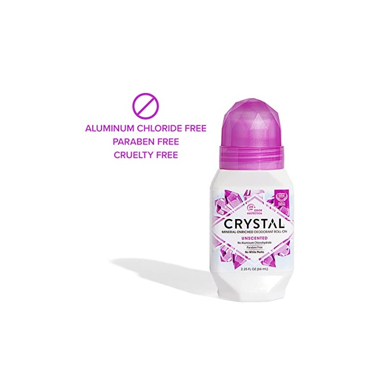 Crystal Desodorante corporal libre de fragancia y parabeno, hipoalegérnico, no