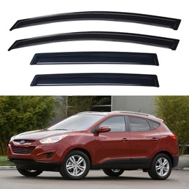 Window Visors Rain Guards Shield for 2010-2015 Hyundai Tucson, Out-Channel Window Wind Deflectors Vent Shades for 10-15 Tucson