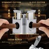 XIFEI 8-in-1 Desktop Cigar Lighter with Straight V-Cut Cutter, 3