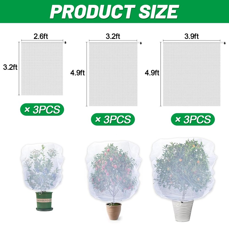 9 Pack Insect Bird Netting Cover for Garden - 3