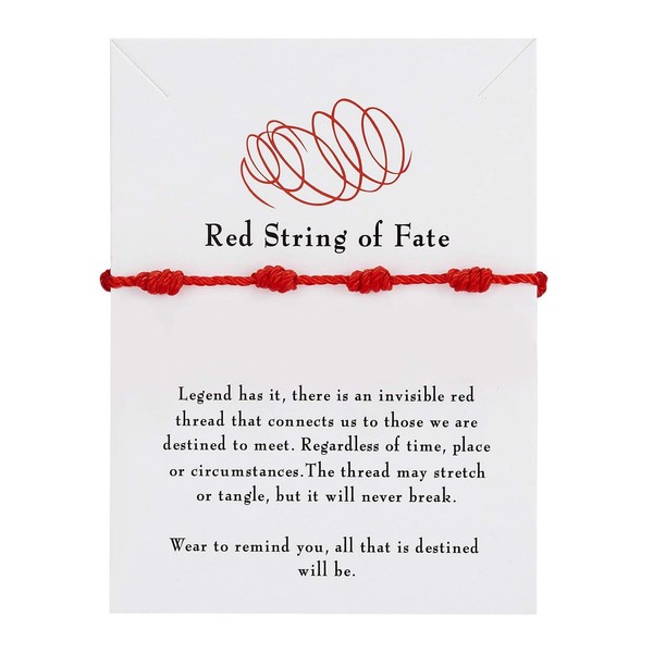 Pingyongchang 1-2 Pcs Red String Bracelet 7 Knots Kabbalah Protection